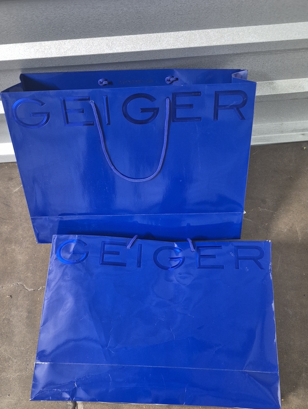 2 Kurt Geiger Blue Shopping Bags
